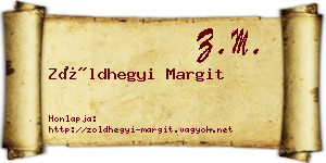 Zöldhegyi Margit névjegykártya